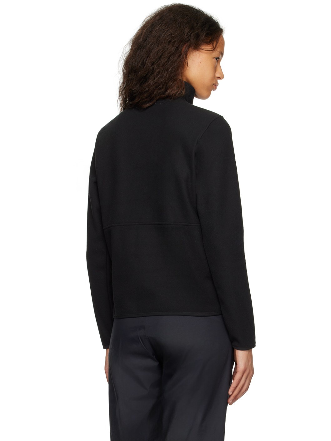 Black Alpine Half-Snap Jacket - 3