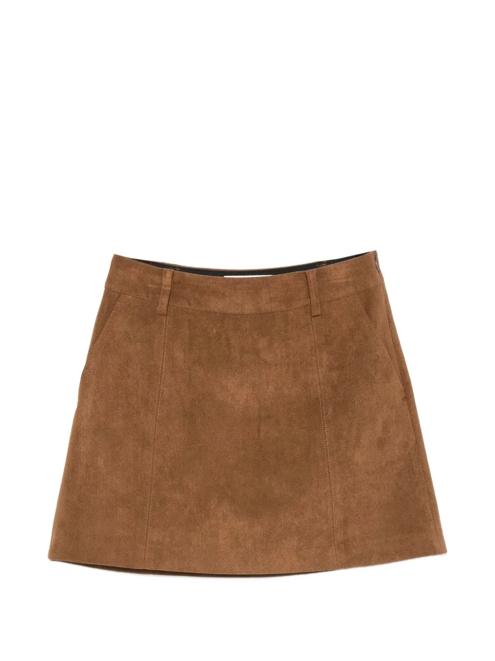 suede-effect panelled skirt - 1