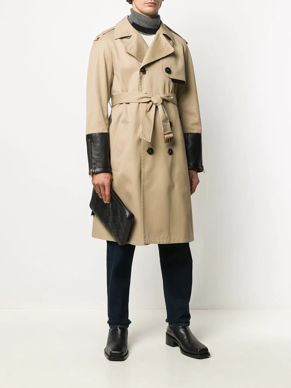 belted trench coat - 2