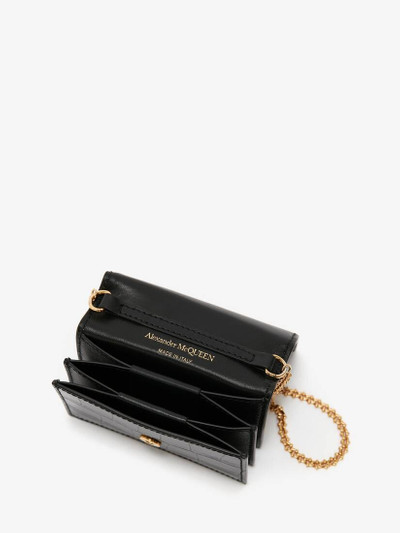 Alexander McQueen Women's Skull Card Holder With Chain in Black outlook