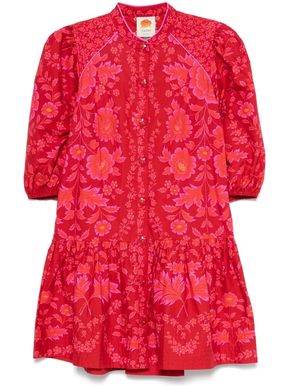 floral-print mini dress - 1