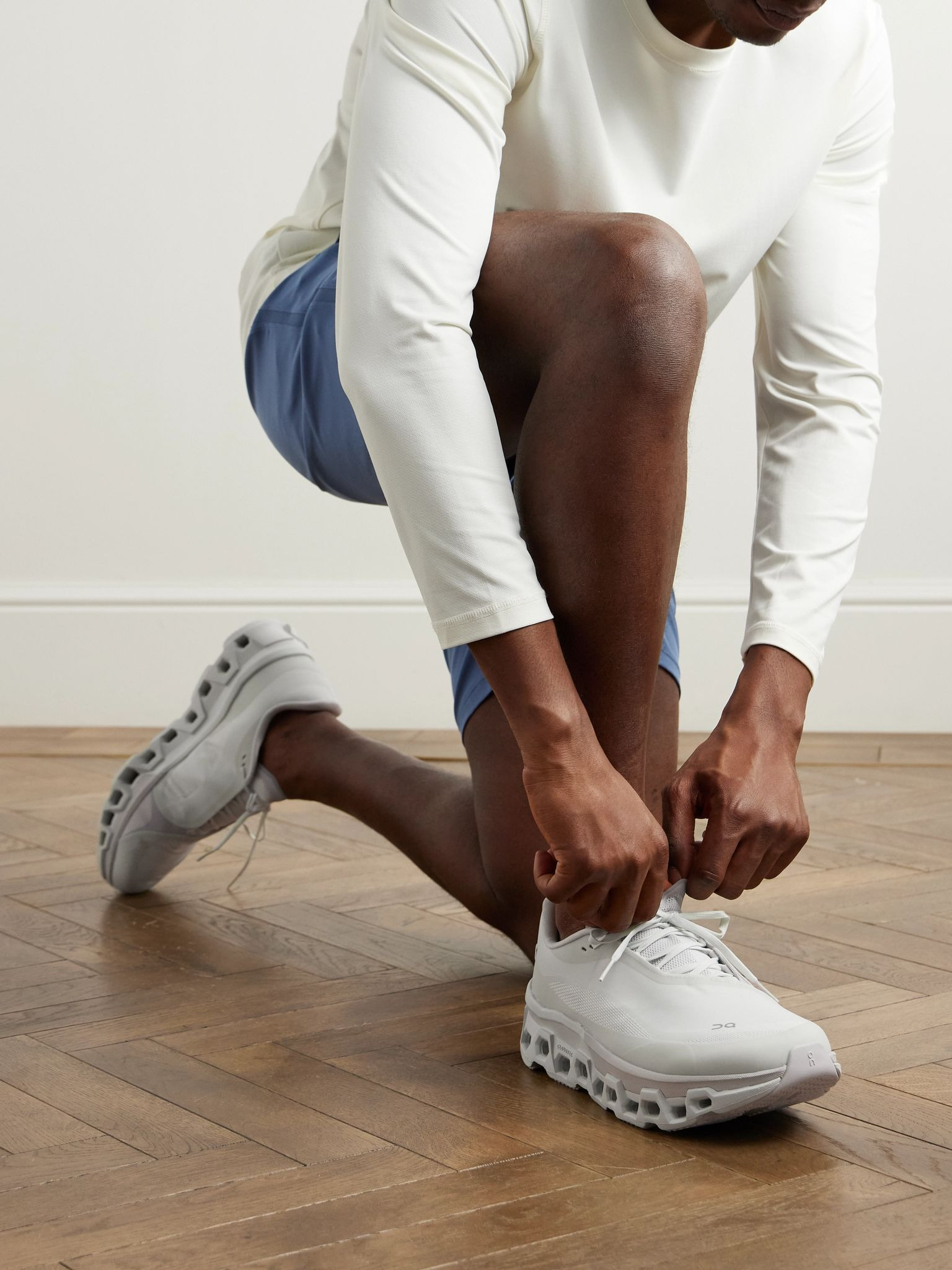 + POST ARCHIVE FACTION Cloudmonster 2 Rubber-Trimmed Mesh Running Sneakers White - 2