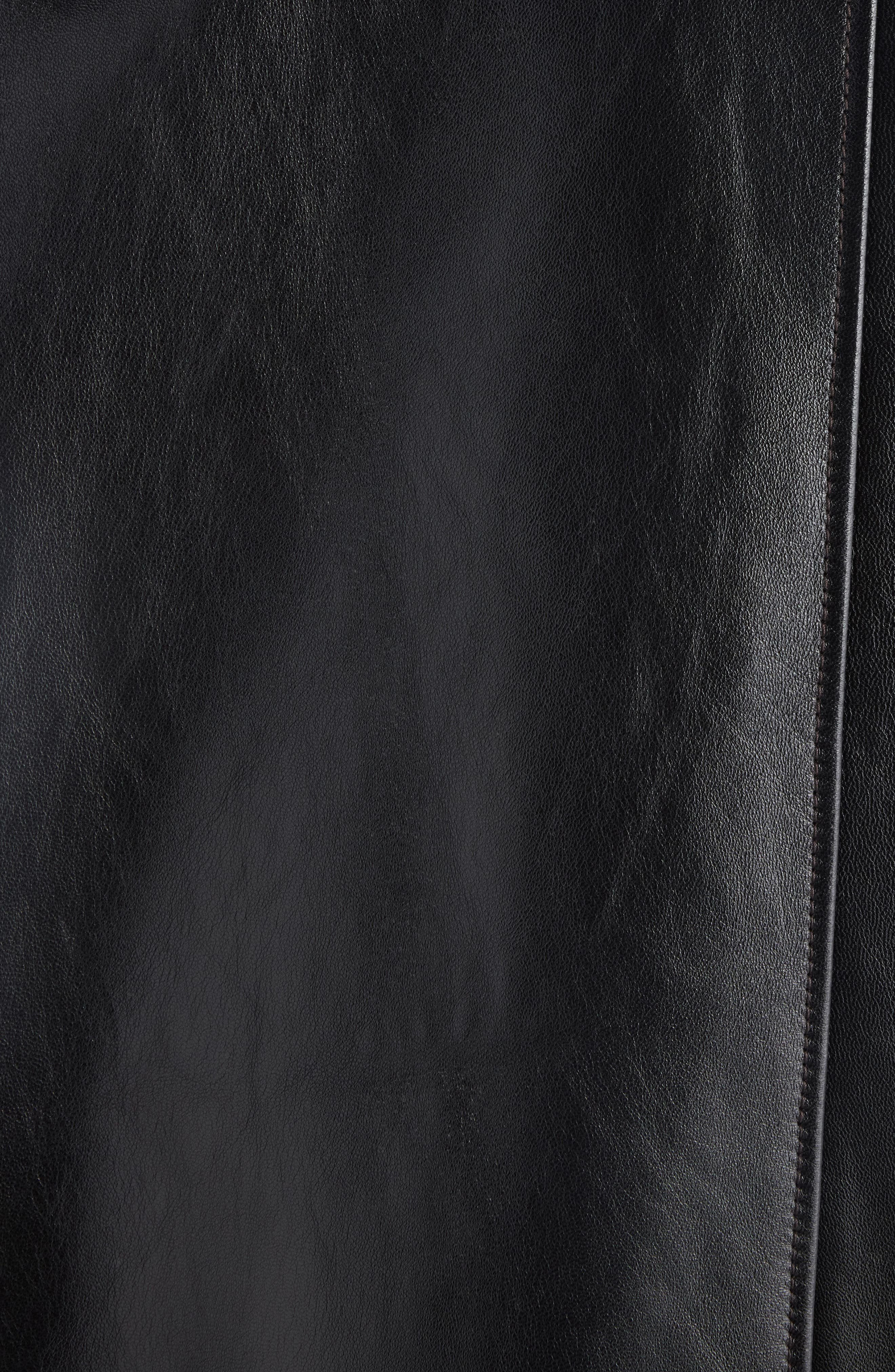 Acne Studios Linaga Oversize Leather Moto Jacket in Black at Nordstrom - 6