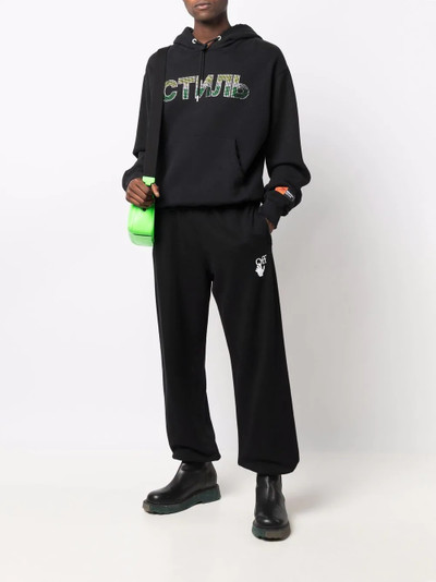 Heron Preston crystal-embellished logo hoodie outlook