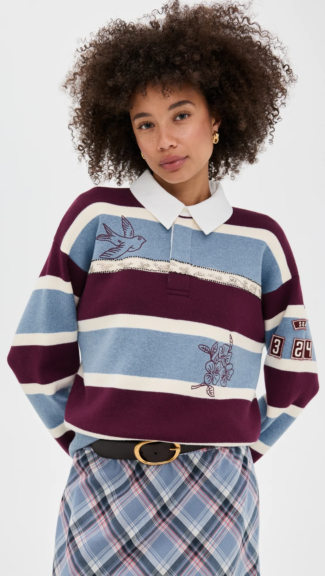 Hester Solid Rugby Sweater - 1