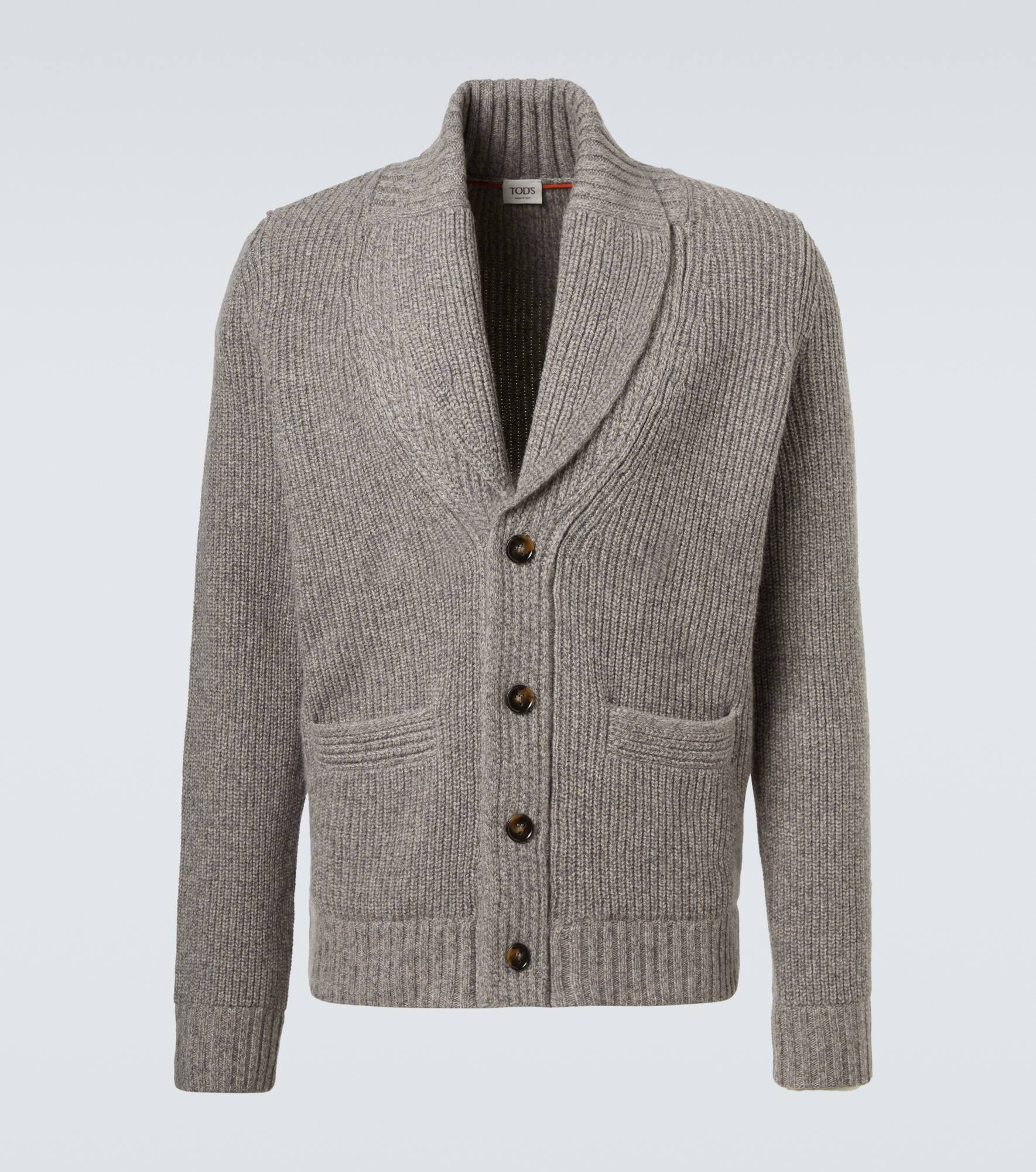 Ribbed-knit wool and cashmere cardigan - 1