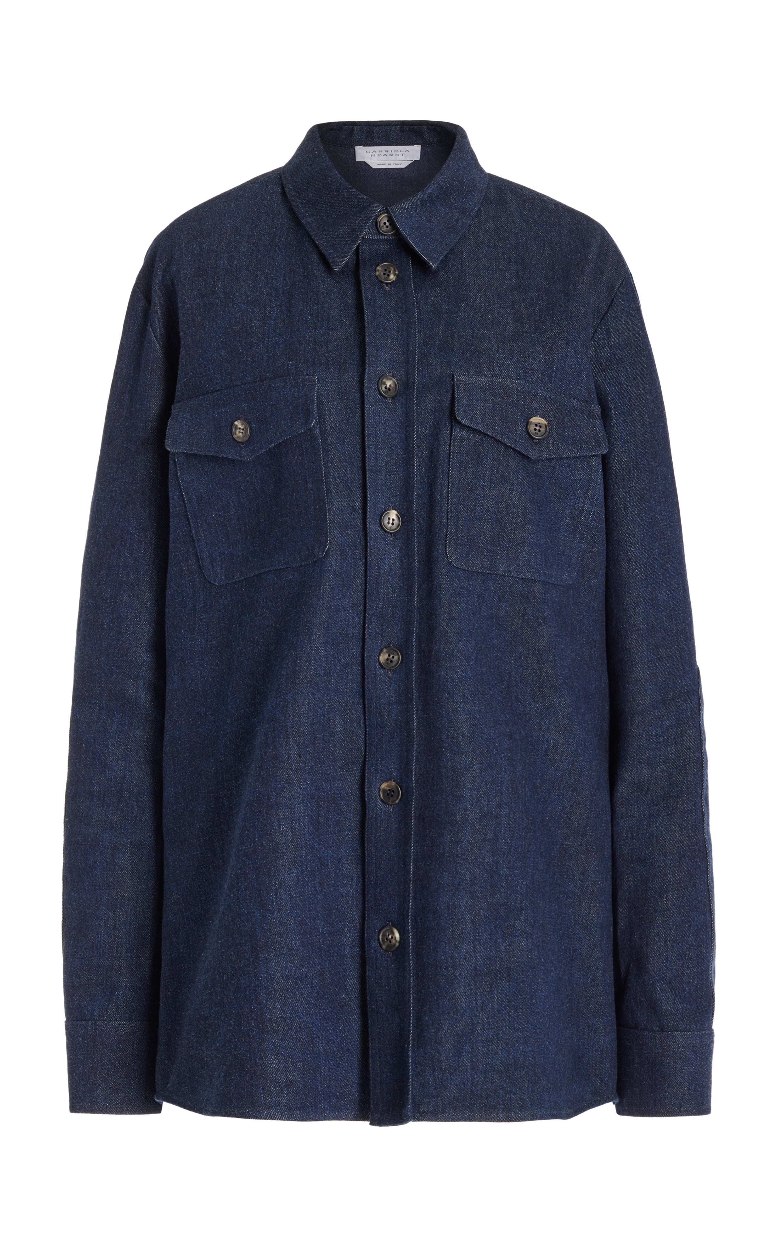 Everly Overshirt in Navy Organic Denim - 1