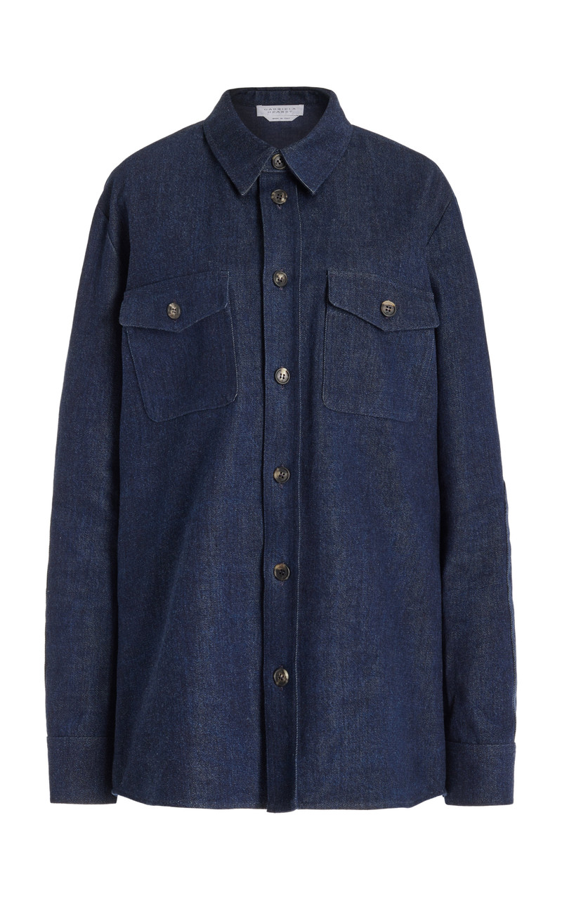 Everly Overshirt in Navy Organic Denim 1