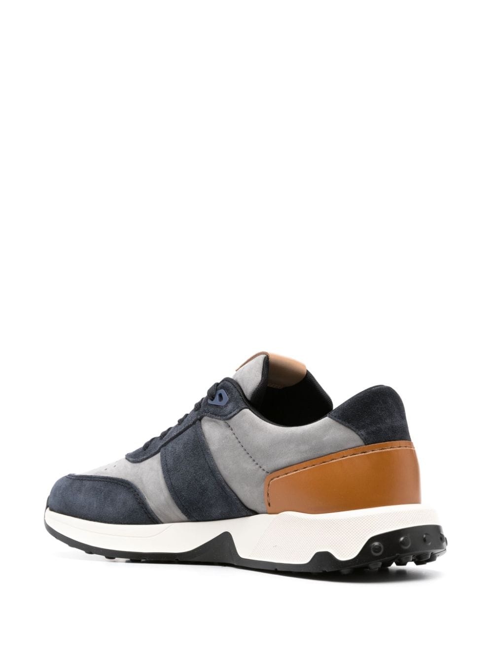 panelled suede low-top sneakers - 3