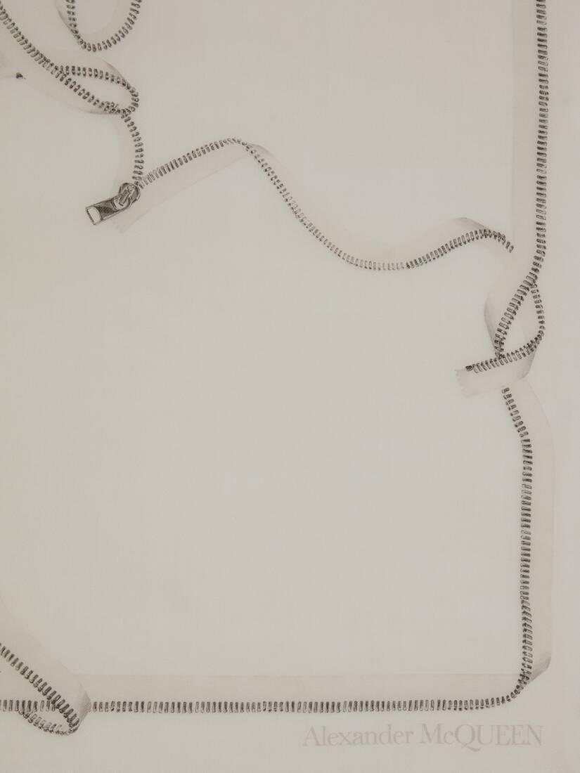 Alexander Mcqueen Zip Scarf in Ivory/black - 3