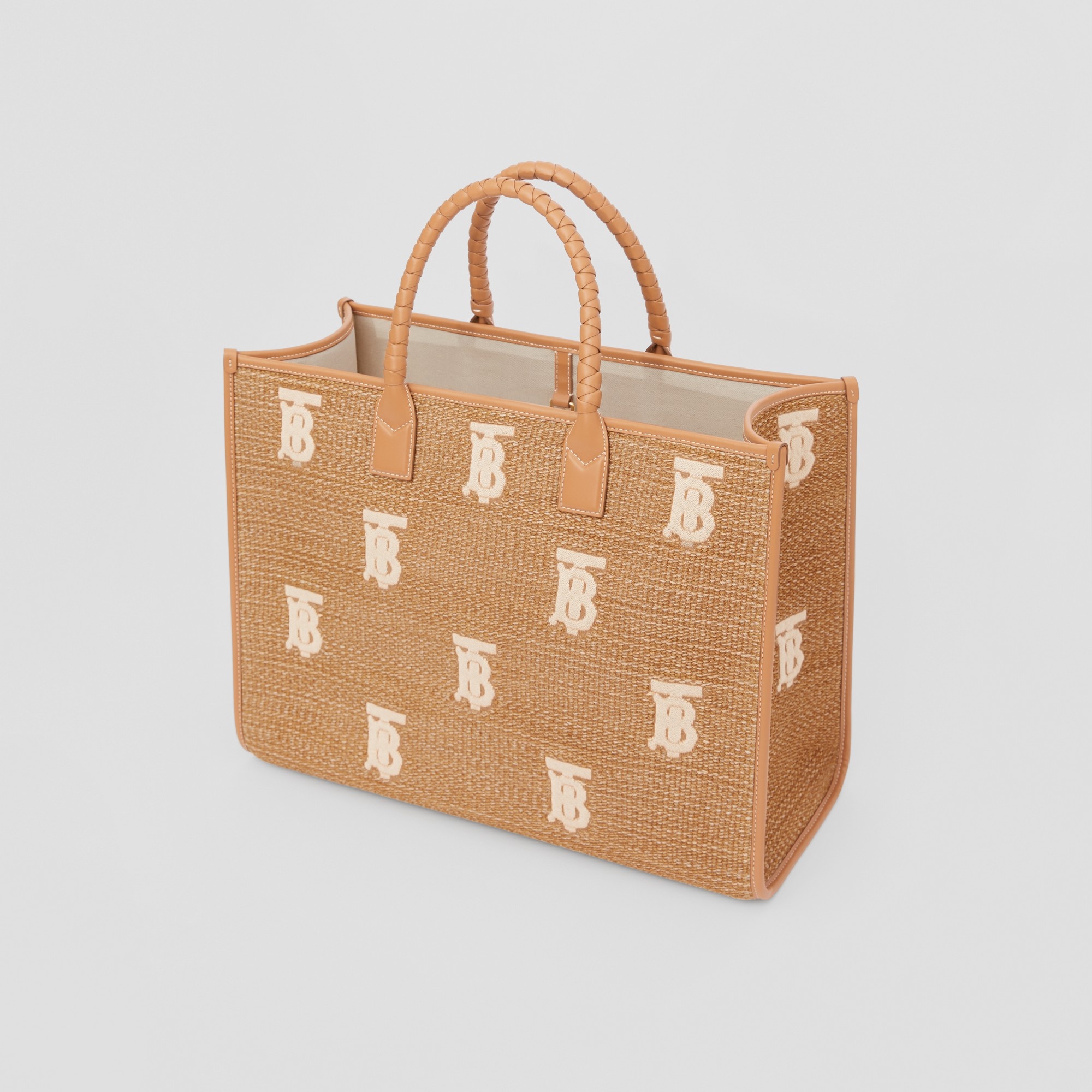 Large Faux Raffia and Leather Freya Tote - 4