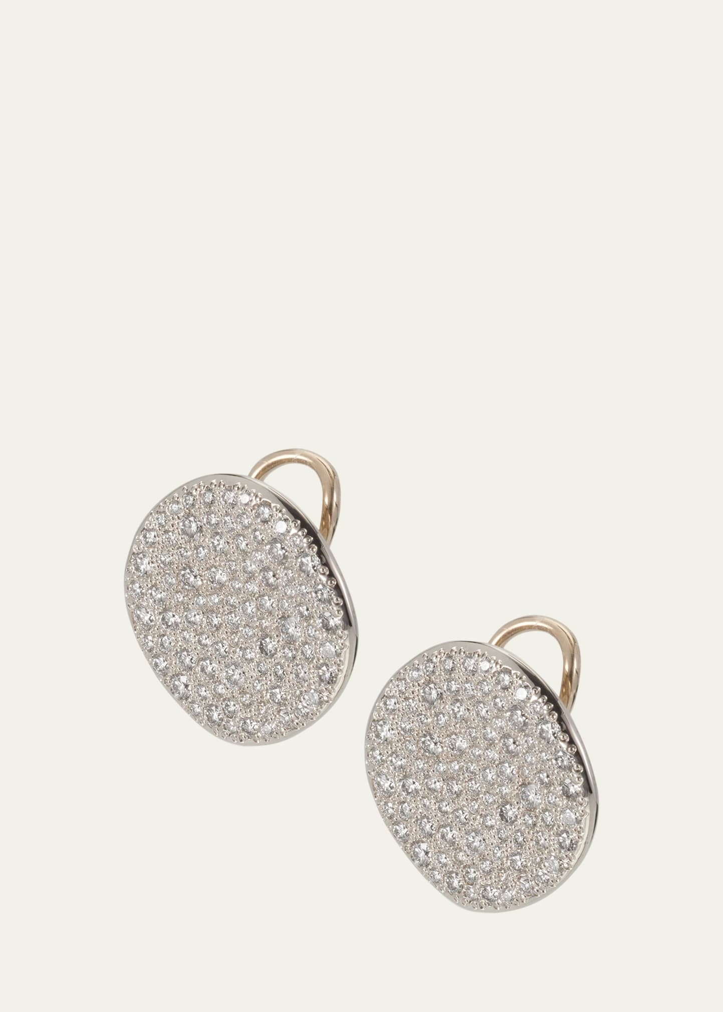 18K White Gold Sabbia Diamond Clip-On Earrings - 3