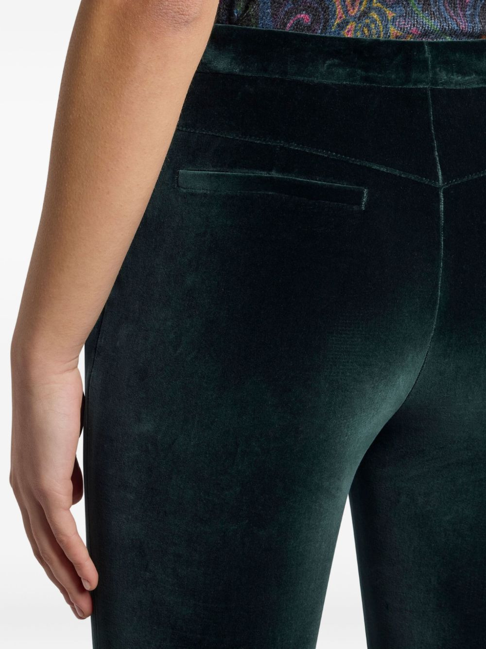 velvet flared trousers - 5