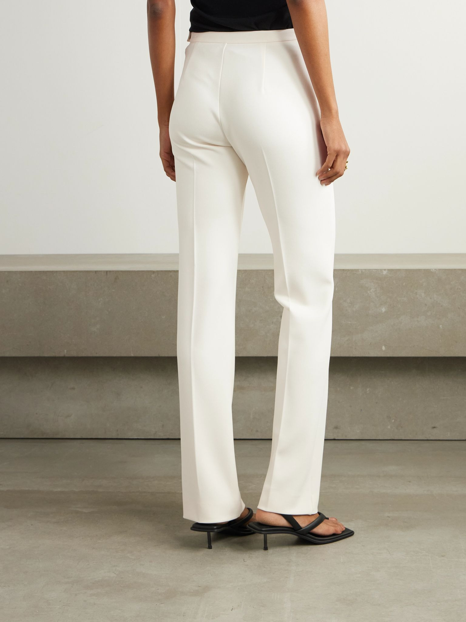 Stretch-jersey straight-leg pants White - 4