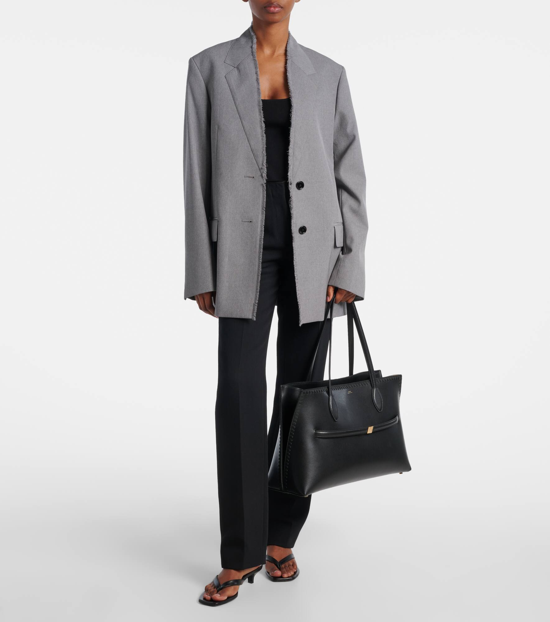 Lounge Large leather tote bag - 5