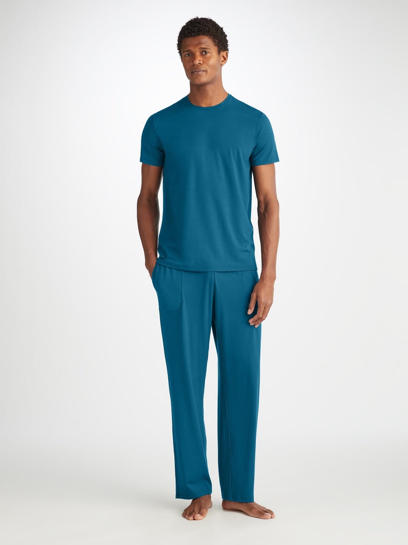 Men's Lounge Pants Basel Micro Modal Stretch Poseidon Blue - 3