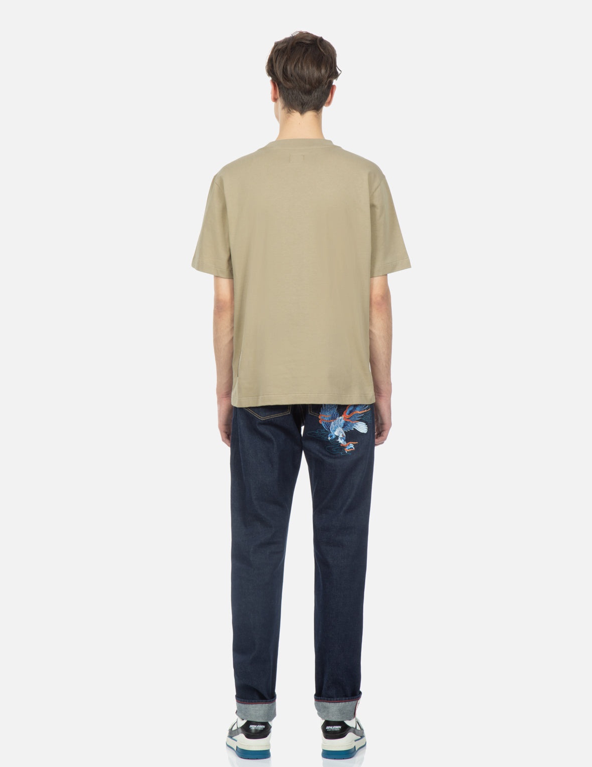 Seagull and Eagle Embroidery Carrot Fit Jeans #2017 - 6