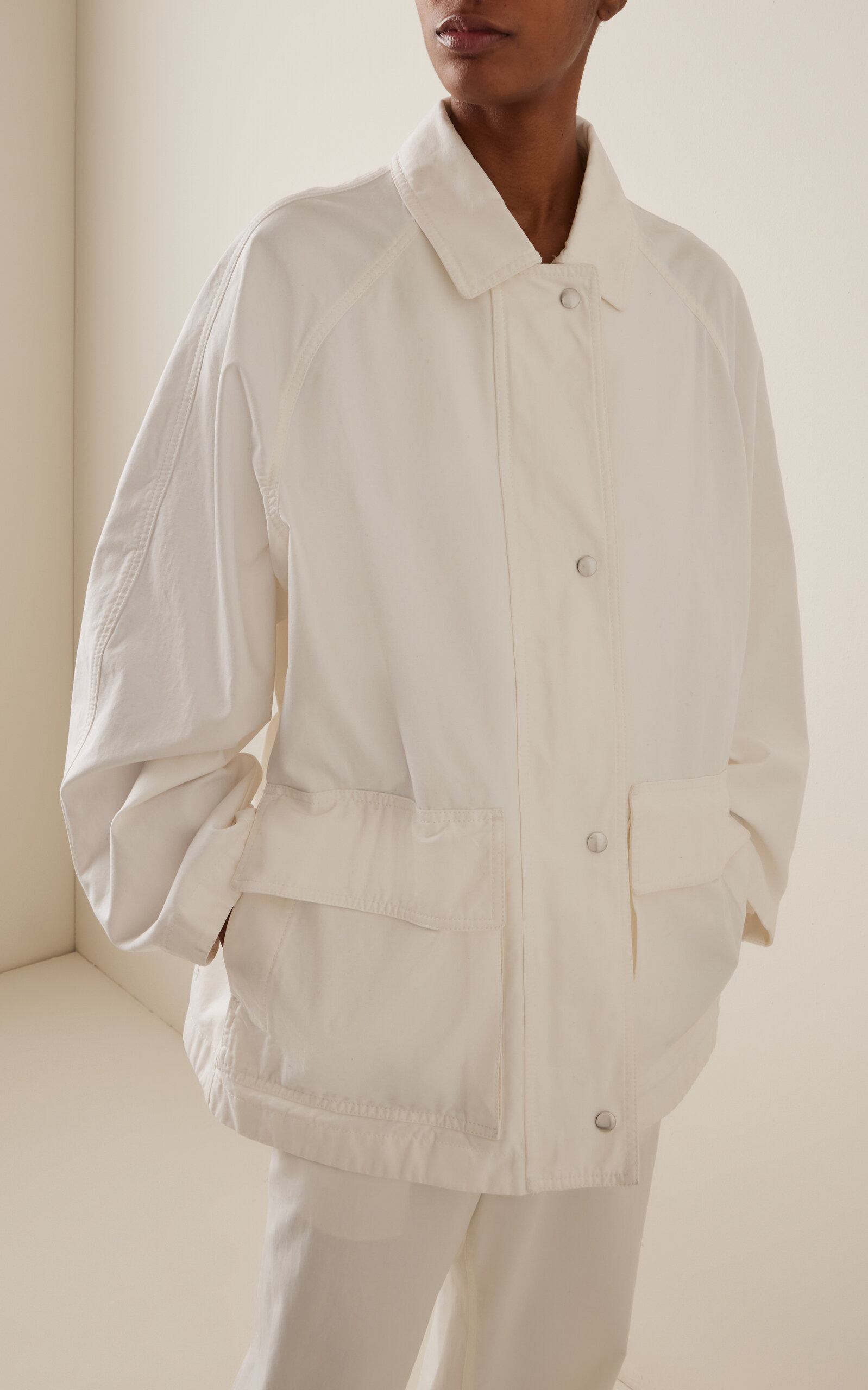 Elodianna Cotton Drill Utility Jacket white - 3