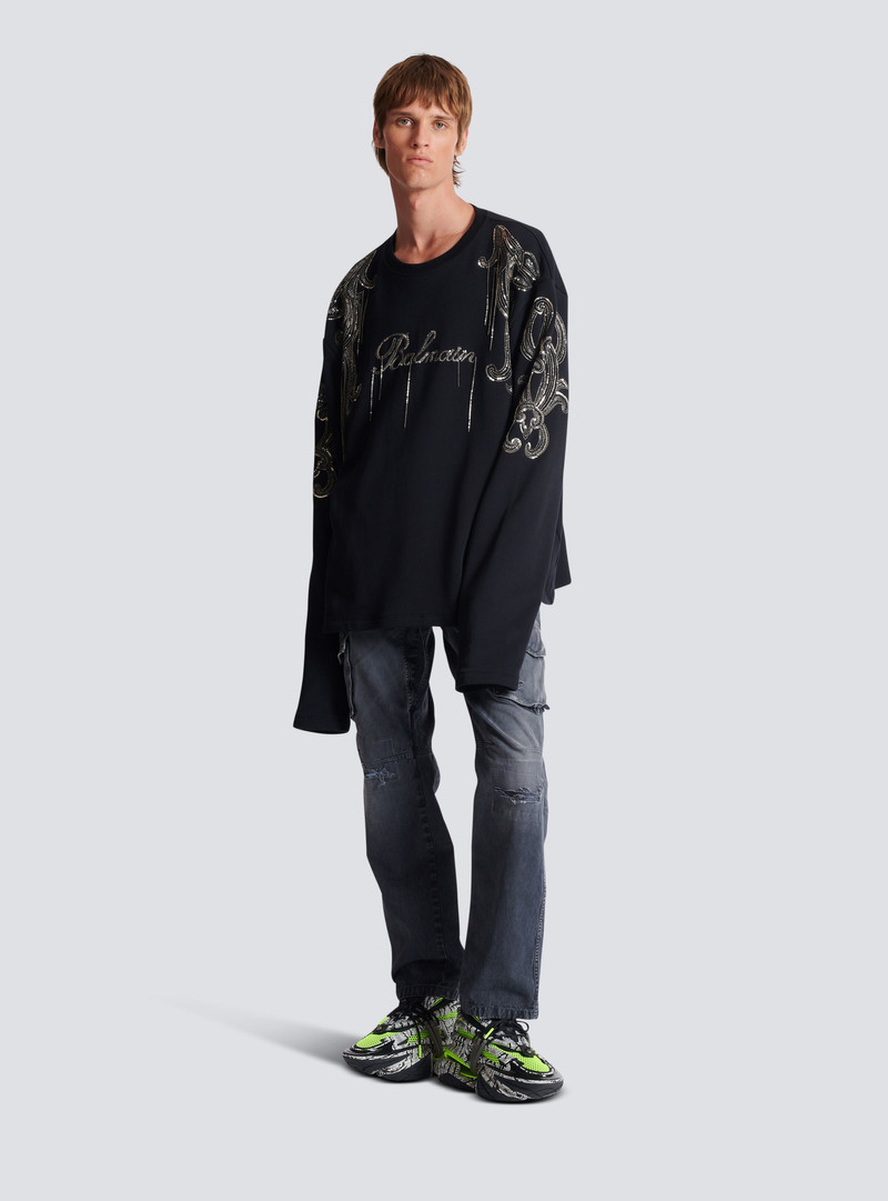 Balmain Balmain Signature chain embroidered sweater outlook