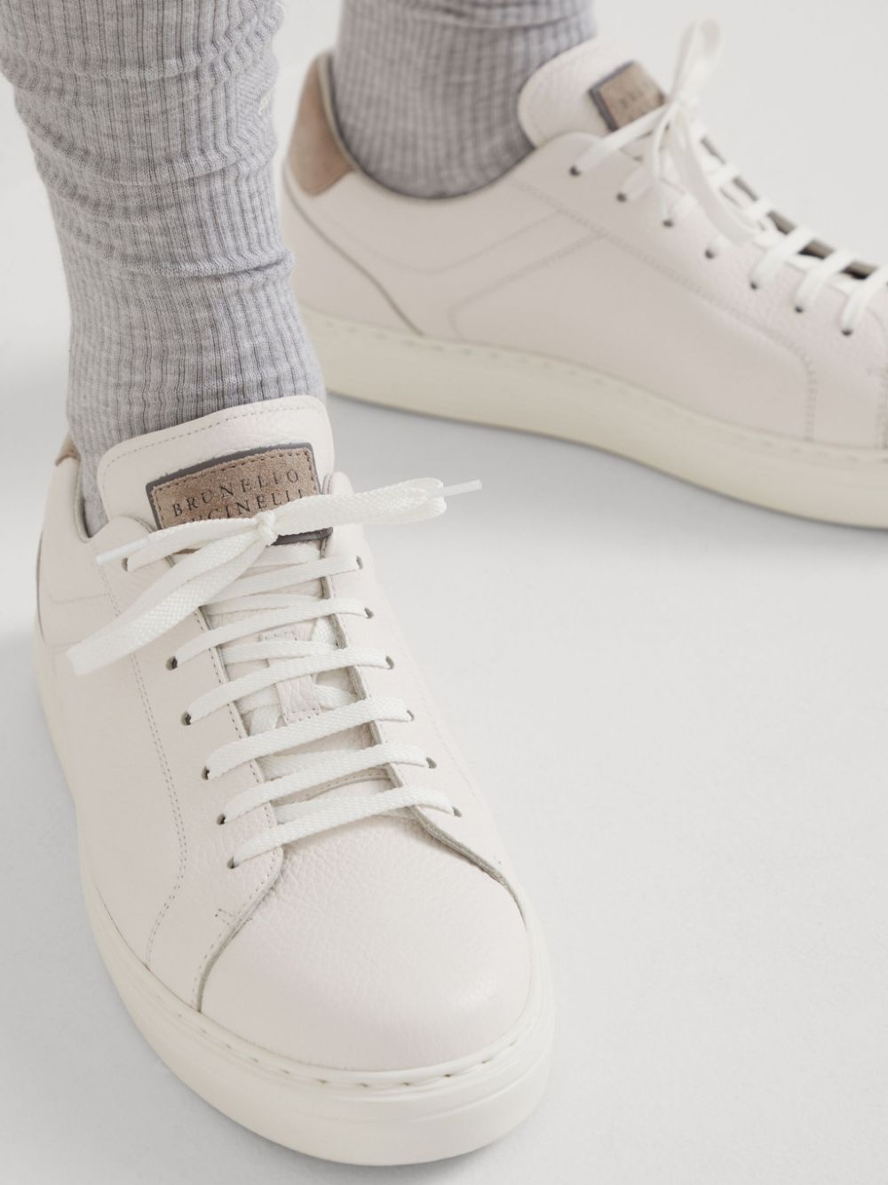 panelled low-top sneakers - 6