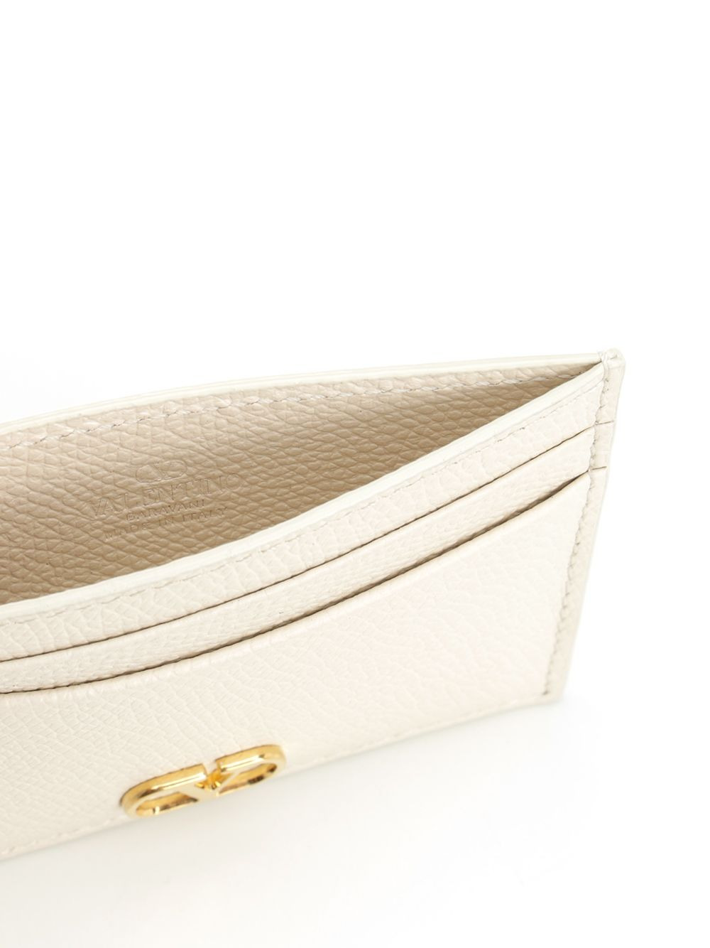 Card Holder | Vlogo Signature. | Vit. Soft Grain/A.Brass Logo Wallets White - 4
