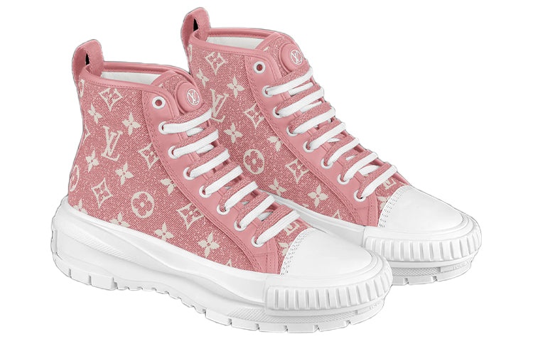 (WMNS) LOUIS VUITTON LV Squad Ankle Sneakers 'Pink Monogram' 1A9S1G - 2