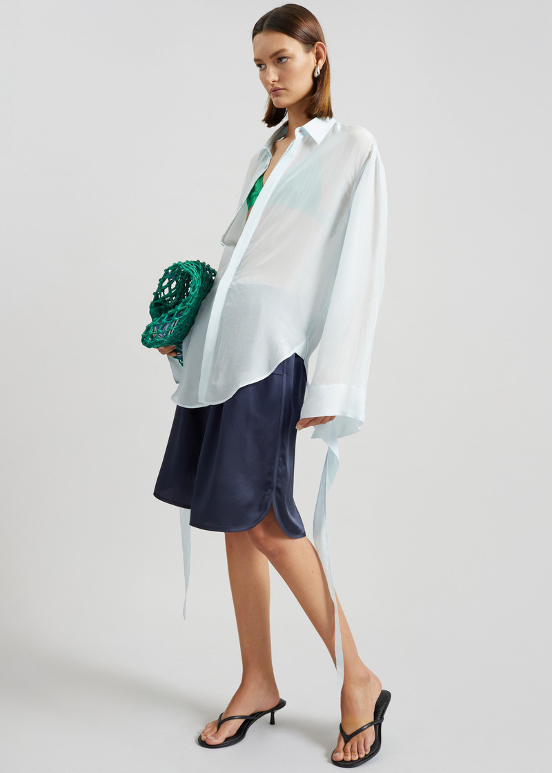Nelis Silk Bermuda Shorts - Navy 4