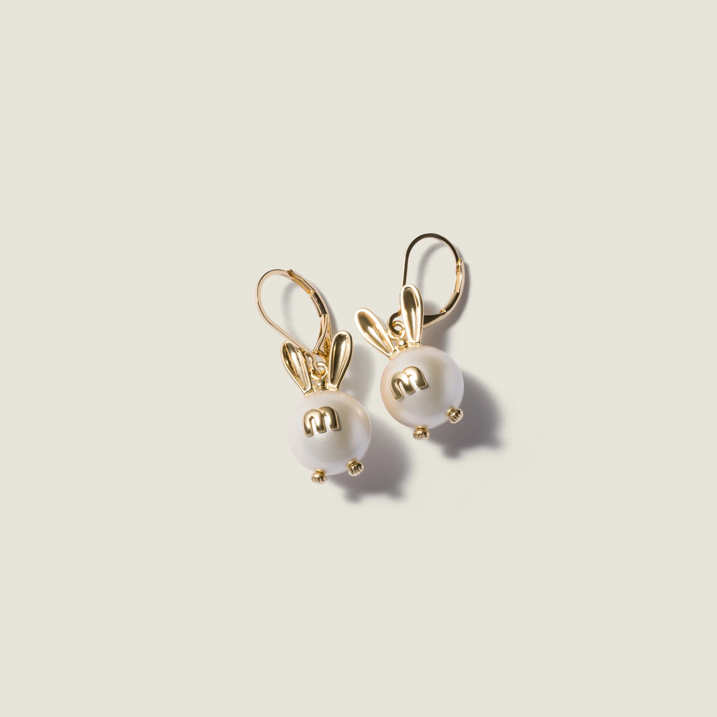 Metal earrings with pendant - 1