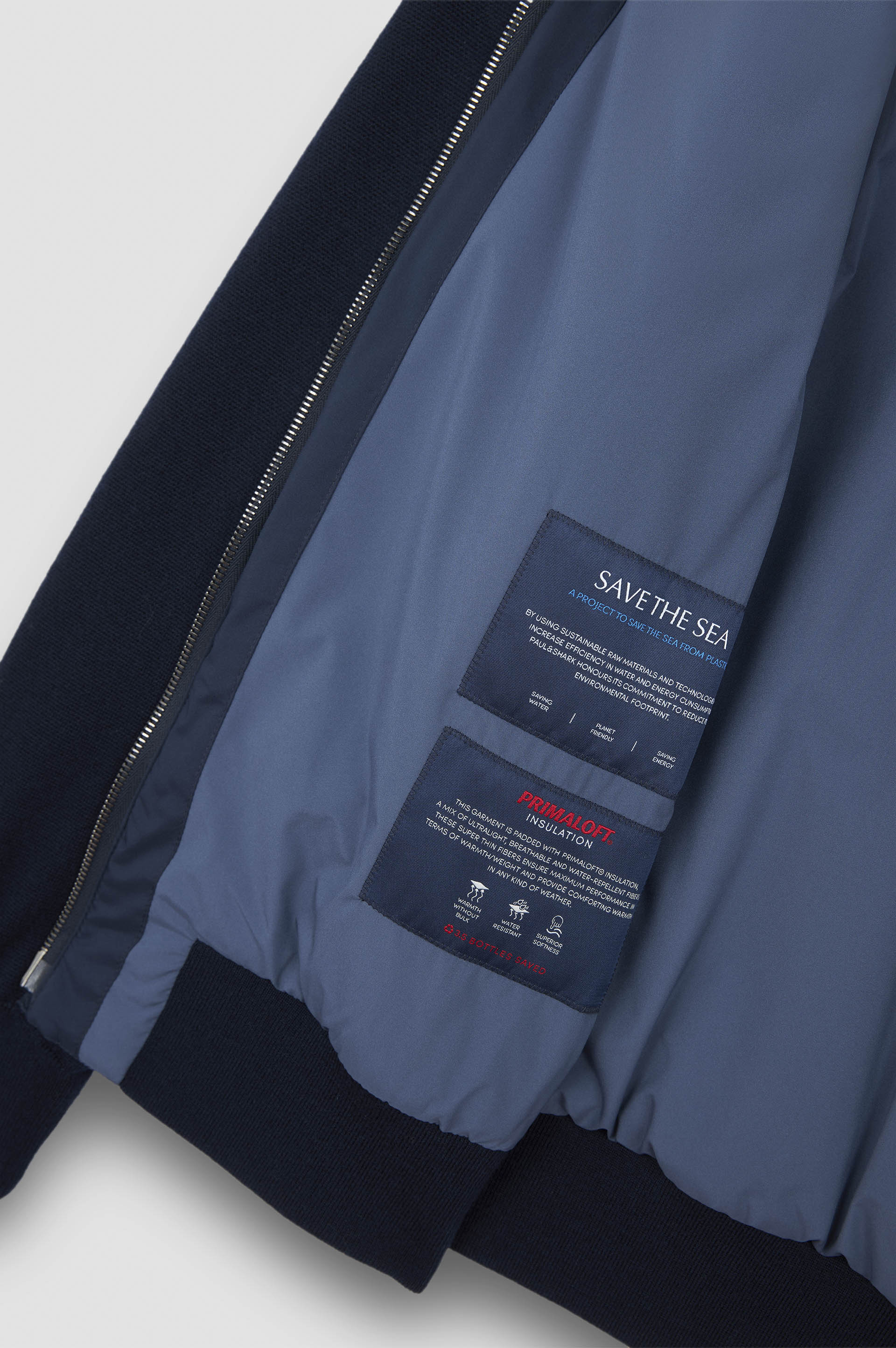 HYBRID ZIP-UP SWEATER IN SOFT COOL TOUCH WOOL AND TYPHOON® PLATINUM - 7