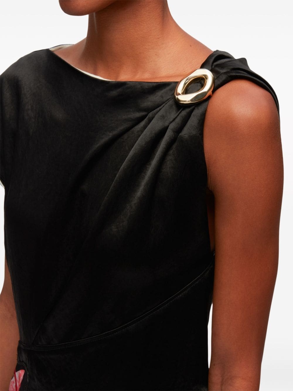 floral-motif draped twisted dress - 6