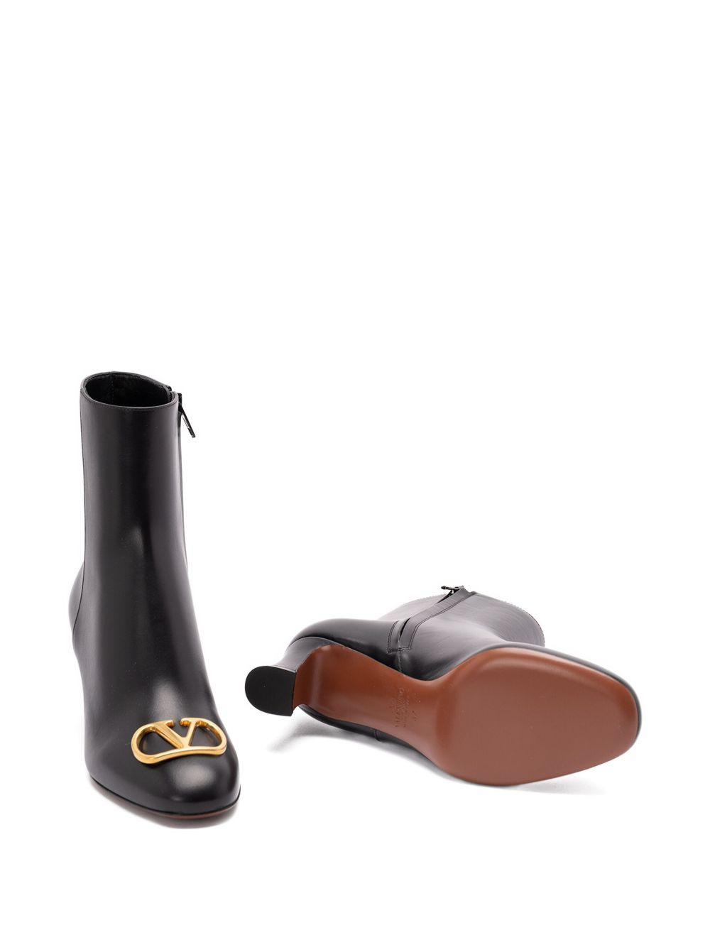 60mm logo-plaque leather boots - 5