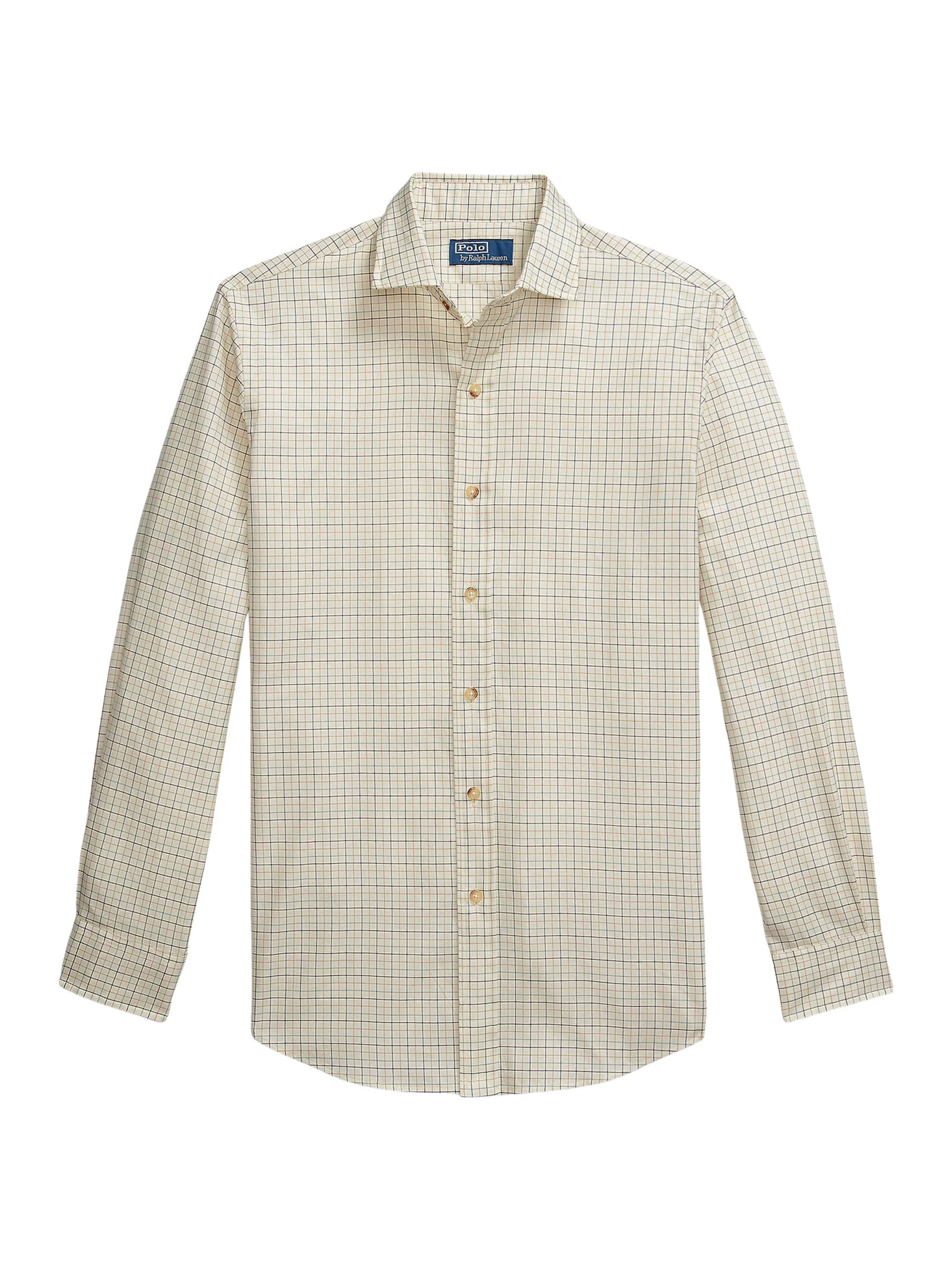 Men's Classic-Fit Tattersall Twill Shirt - Cream Lovat Multi - 1