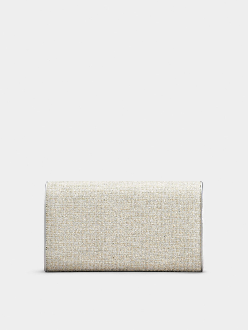 Flower Strass Piping Buckle Clutch Bag in Fabric 5