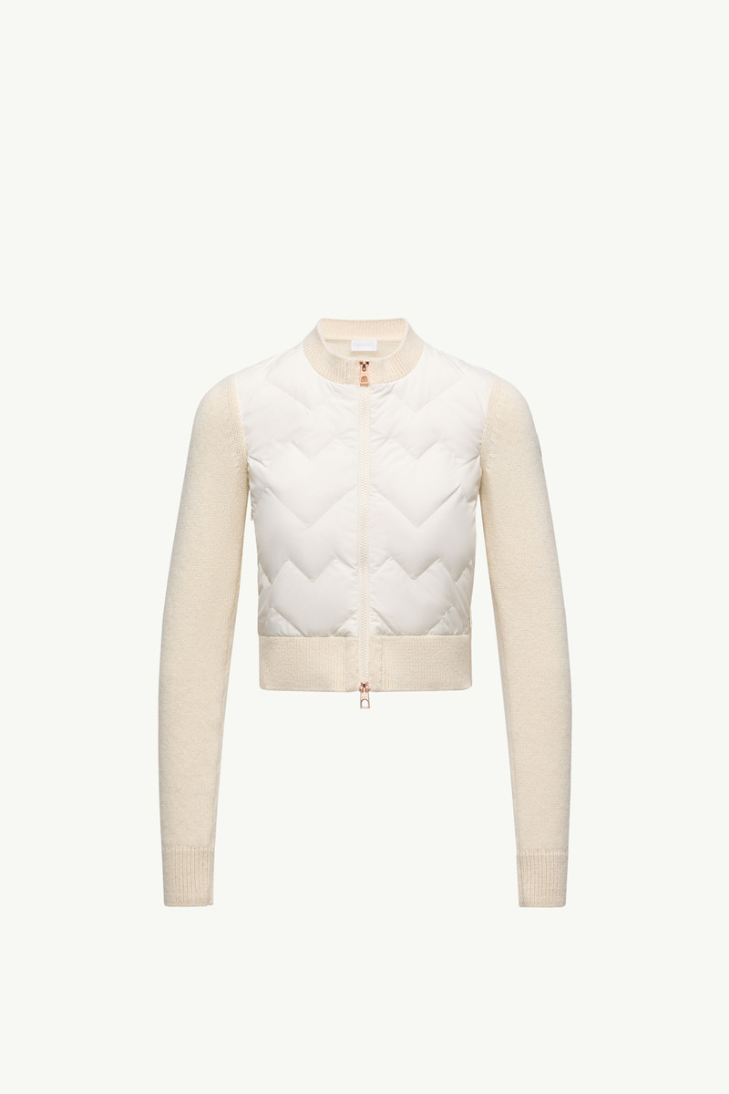 Padded Wool Blend Zip-Up Cardigan 1