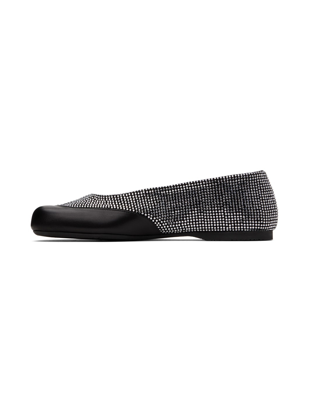 Black Crystal Ballerina Flats - 3