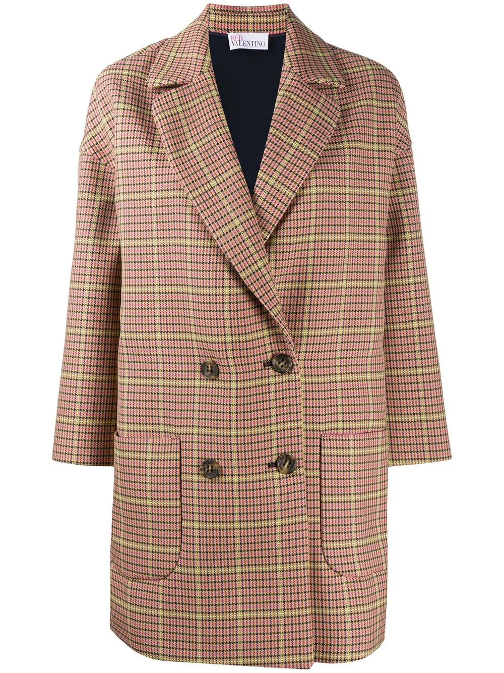 houndstooth double-breasted coat - 1