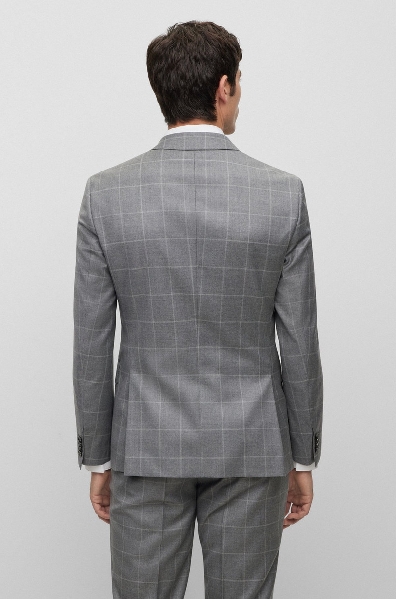 BOSS SLIM-FIT TWO-PIECE SUIT IN CHECKED VIRGIN WOOL outlook