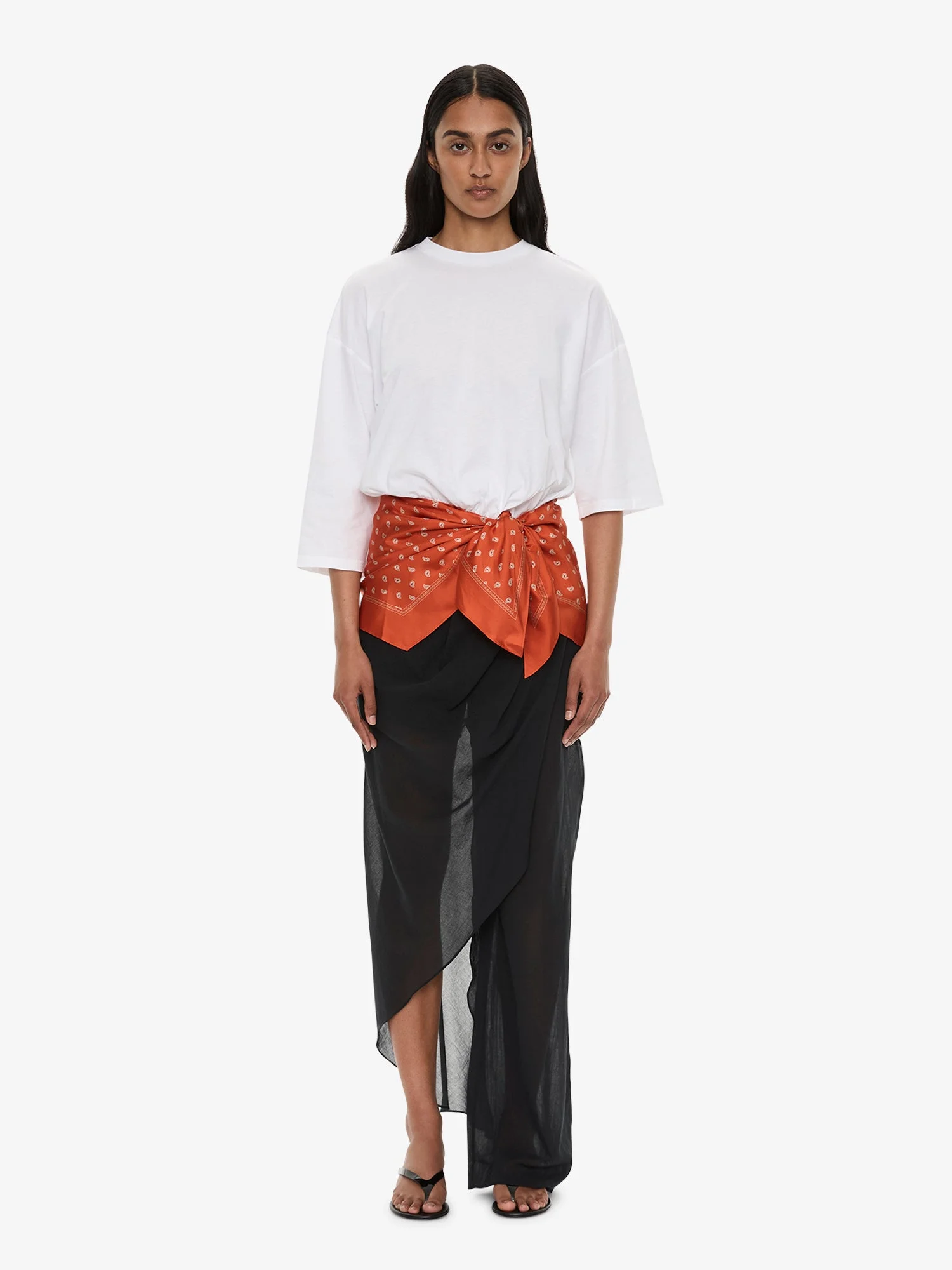 Draped Skirt Cotton Trouser - 1