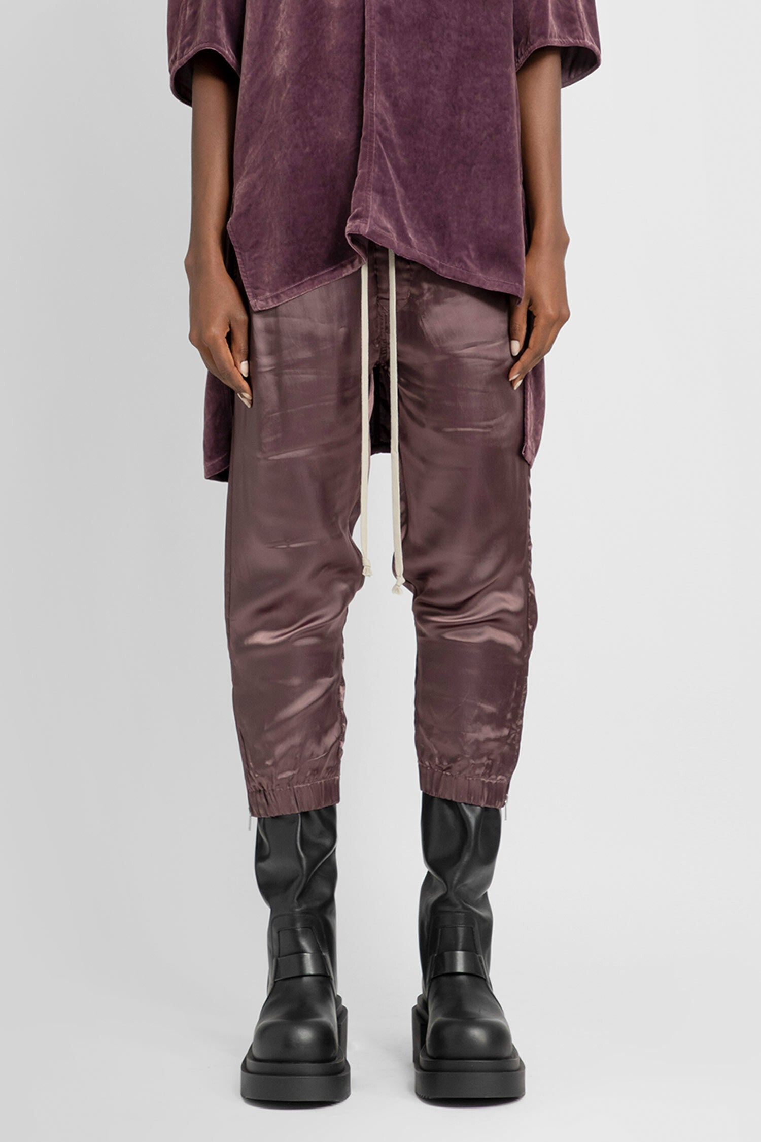 RICK OWENS WOMAN PURPLE TROUSERS - 1