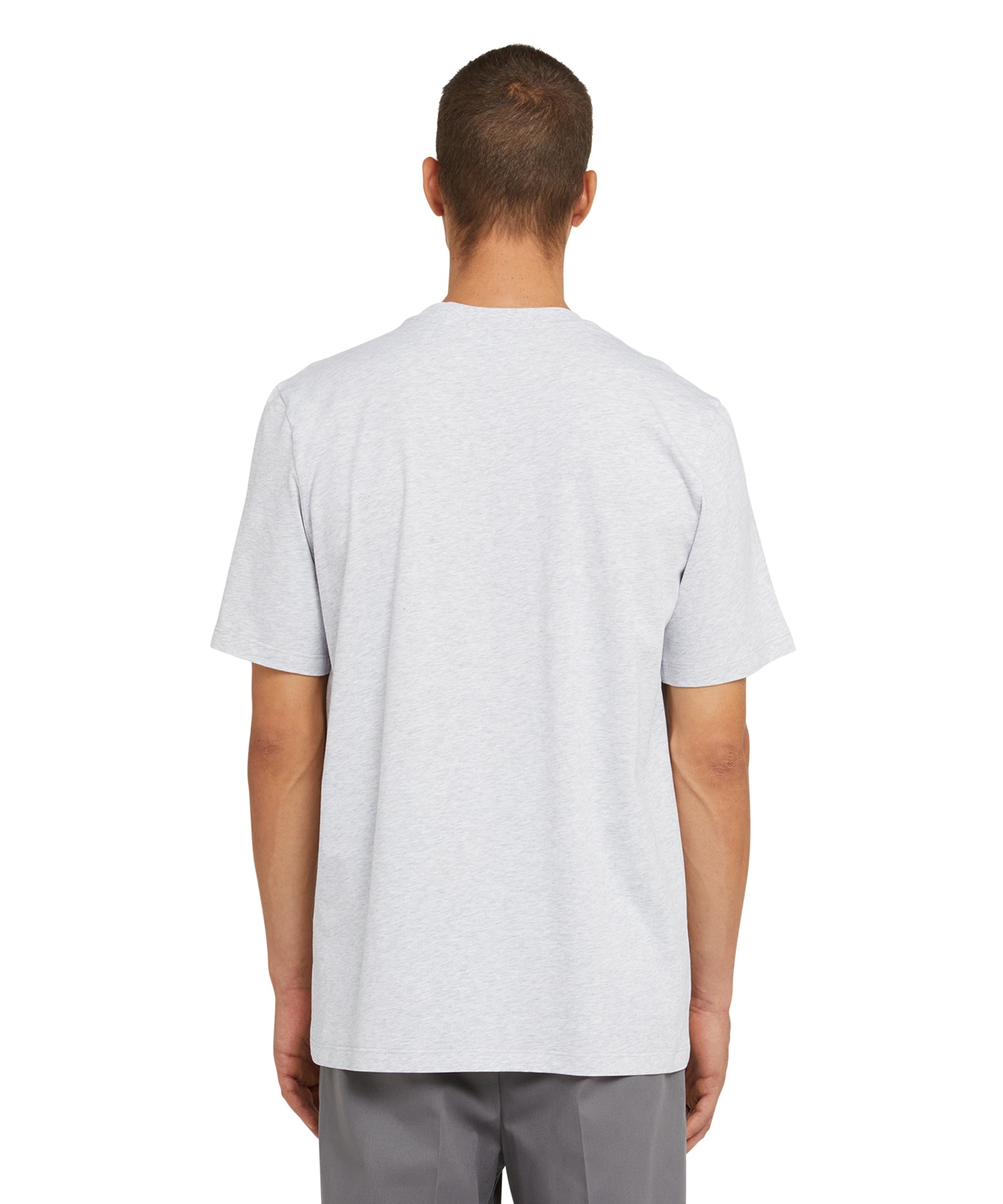 Cotton t-shirt with brushstroke logo - 3