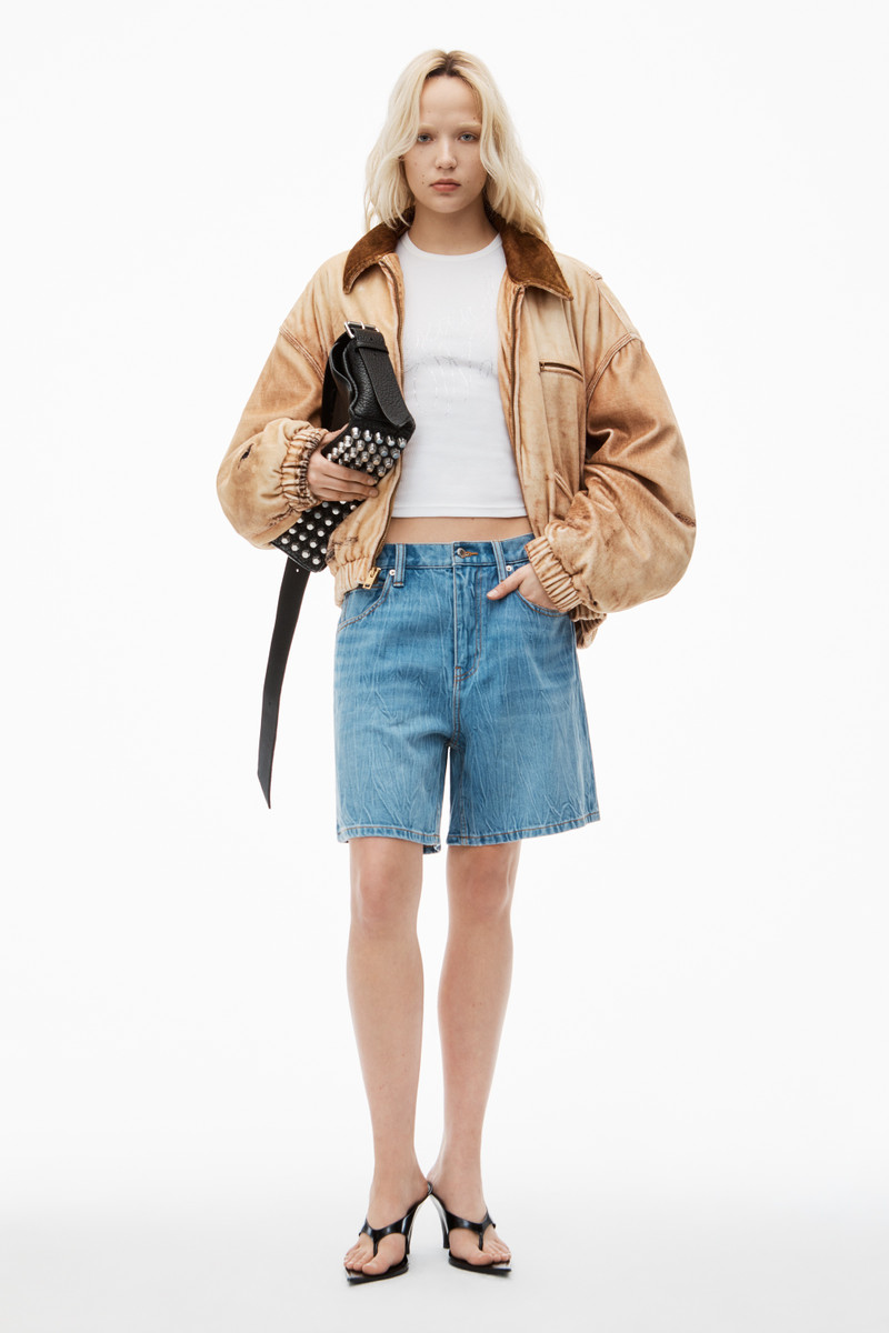 Alexander Wang Oversize Mid-Rise Denim Shorts outlook