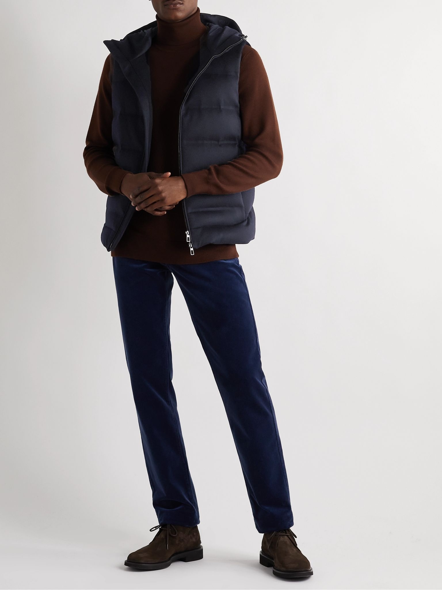 Fillmore Quilted Storm System Cashmere Hooded Down Gilet - 2