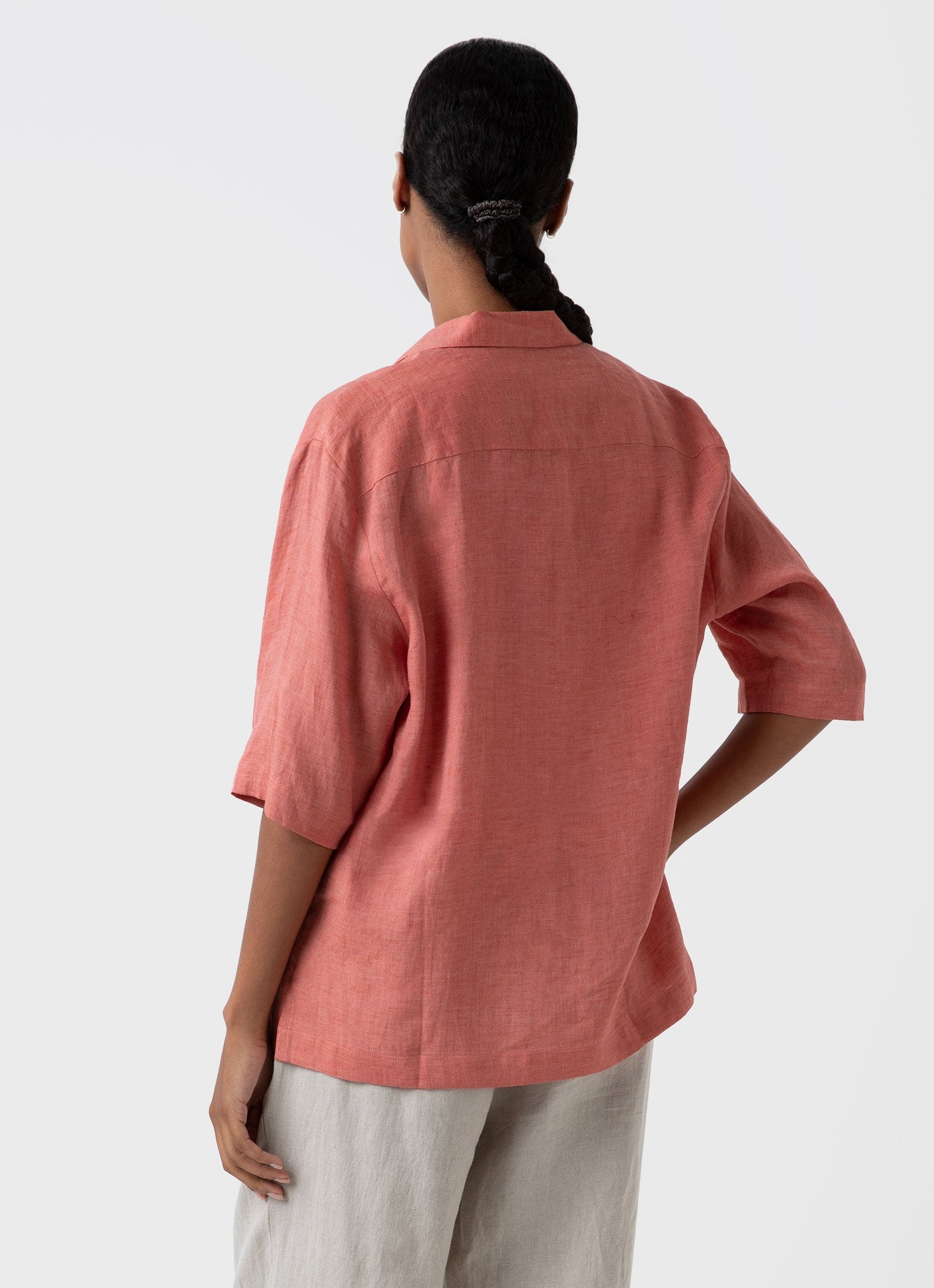 Short Sleeve Linen Shirt - 4