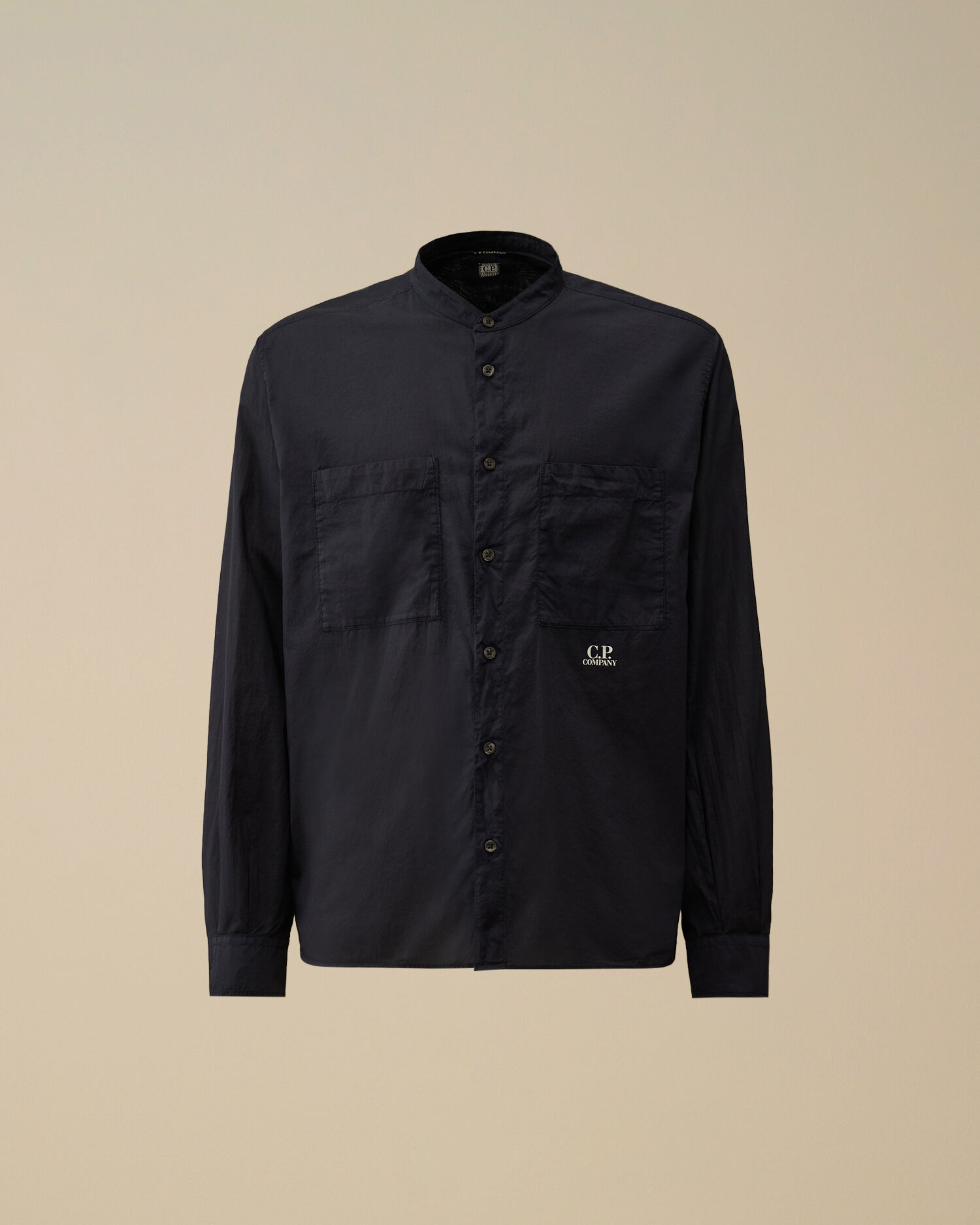Light Mussola Banded Collar Shirt - 1
