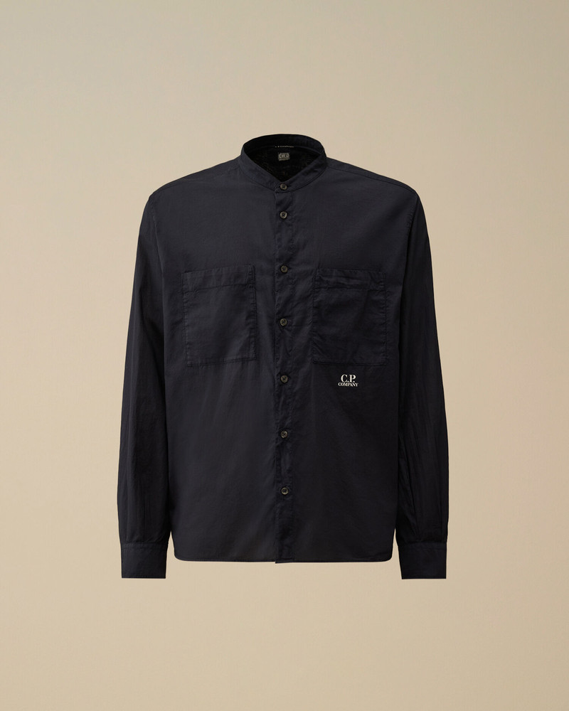 Light Mussola Banded Collar Shirt 1