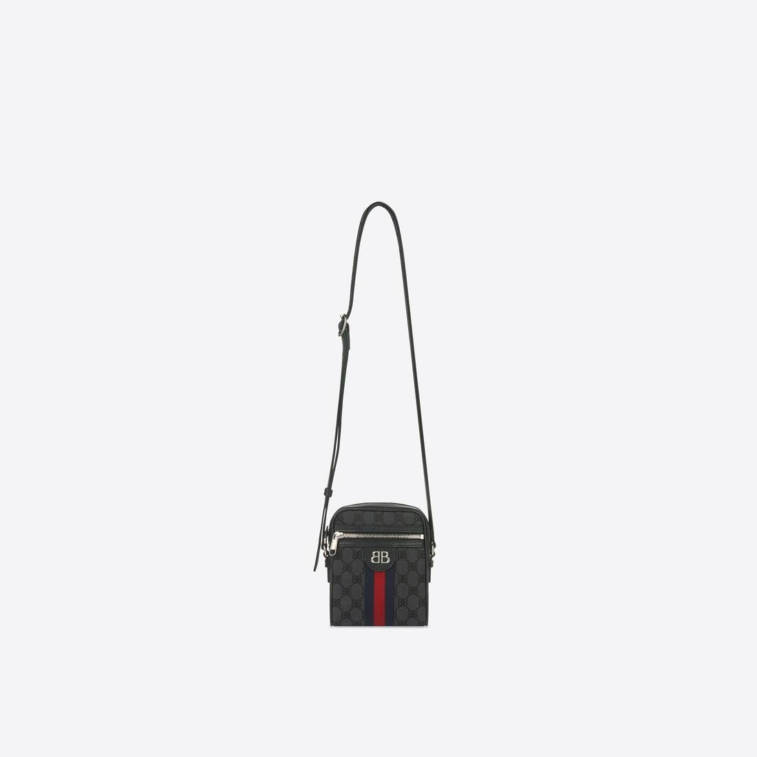 Men's Hacker Shoulder Bag In Jacquard Canvas in Black - 1