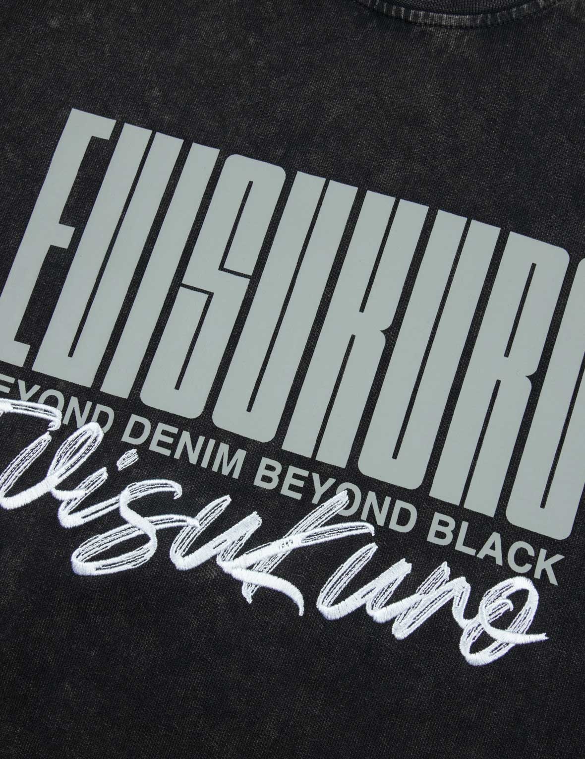 Logo and Slogan Print Oversized Pigment Dye T-Shirt - 7