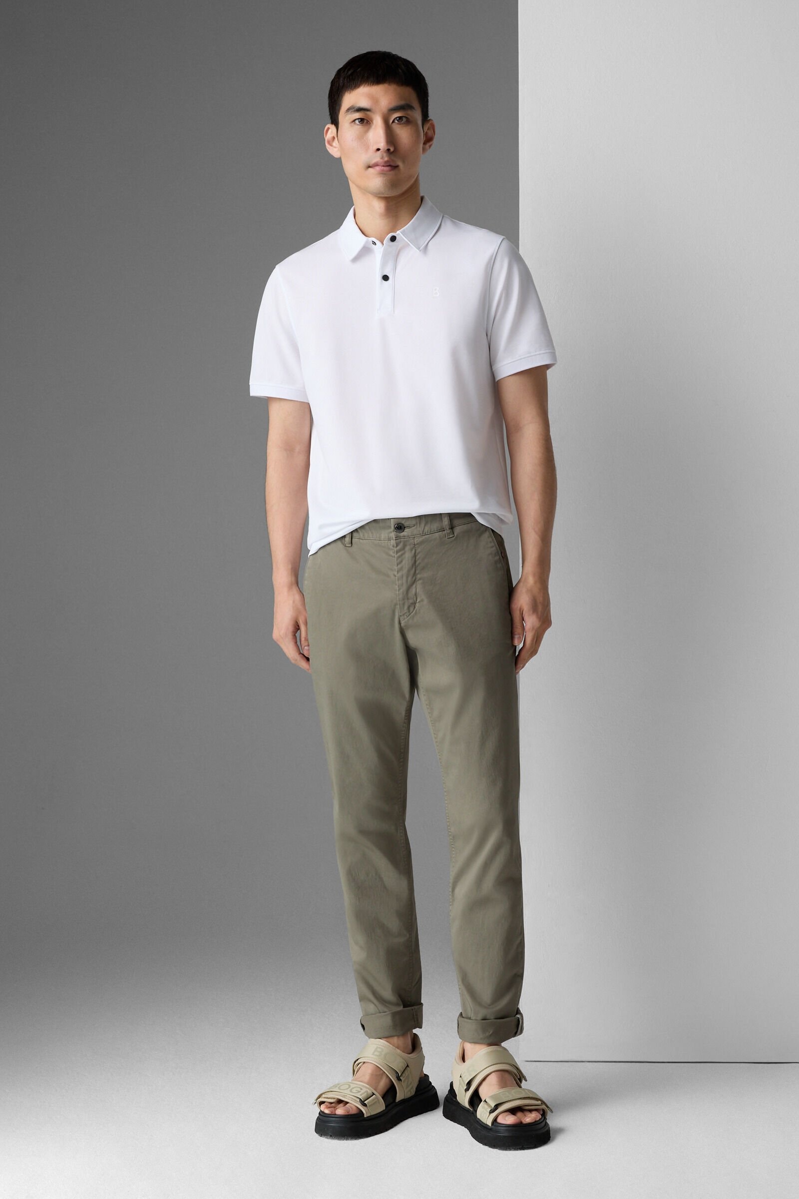 Niko Prime fit chinos in Olive green - 4