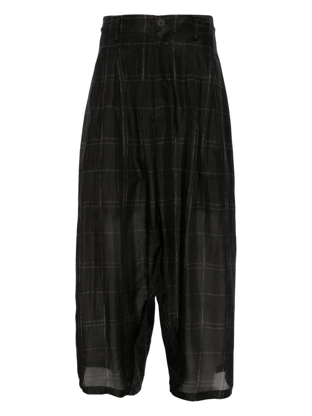 pleated plaid trousers - 1