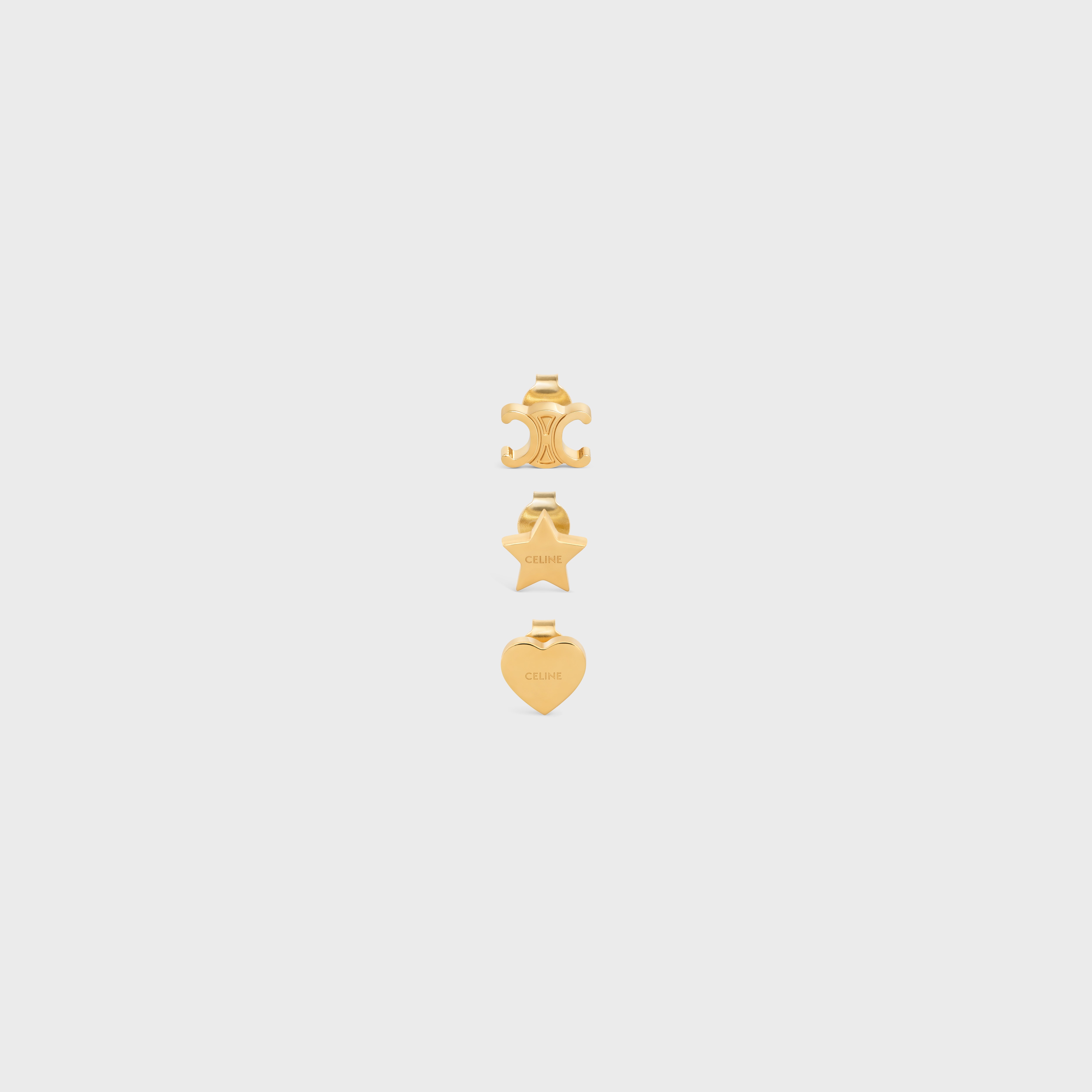 Triomphe Set of 3 Studs in Brass with Gold Finish - 1